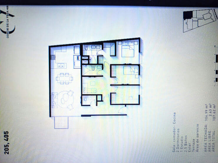VENDO, Dpto. 3dorm., AO:108m2, Proyecto Conde de la Vega 460, dpto  503, Chacarilla – Surco